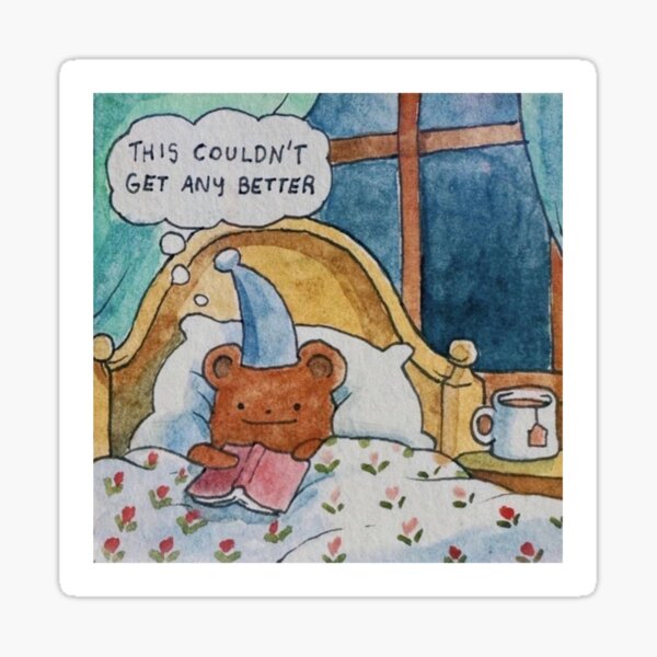 Aperçu de l'œuvre ours lisant kawaii créée et vendue par maggieemae.