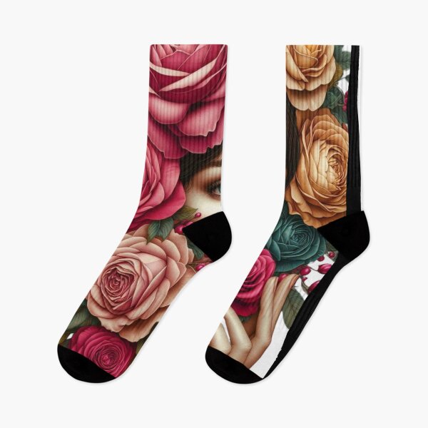 Item preview, Elegant woman with vibrant floral crown - Artistic portrait designed and sold by DI GIULIANO.