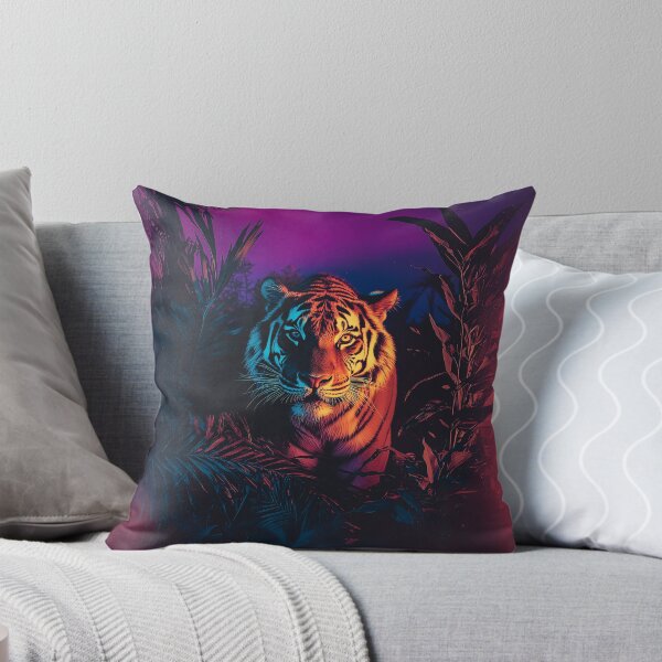 Item preview, Neon Jungle Tiger with Vibrant Nighttime Glow designed and sold by VisualArtsOasis.