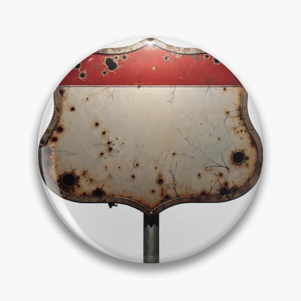 Item preview, Rusty Shield Shaped Metal Sign with Red and White Sections designed and sold by Creative88Art.