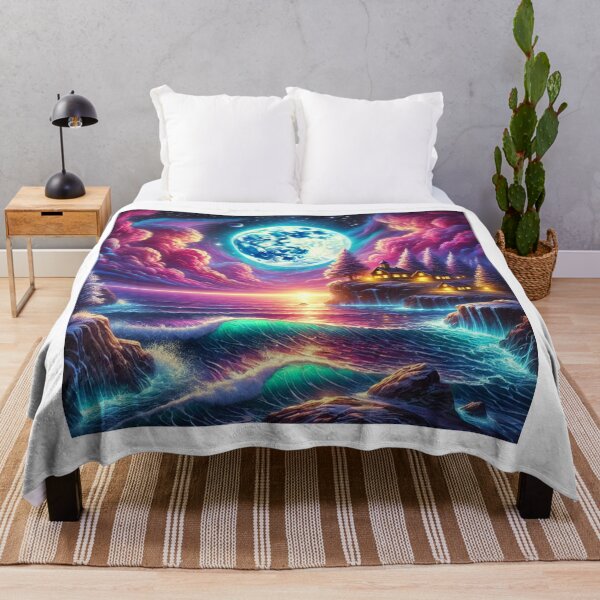 Item preview, Fantasy Moonlit Ocean Dreamscape designed and sold by EsraaCreations.