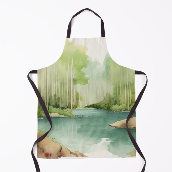 Item preview, Forest Lake in Summer Landscape Watercolor Painting | Watercolor Landscape | Watercolor Art | Watercolor Scenery designed and sold by UnhingedBird.