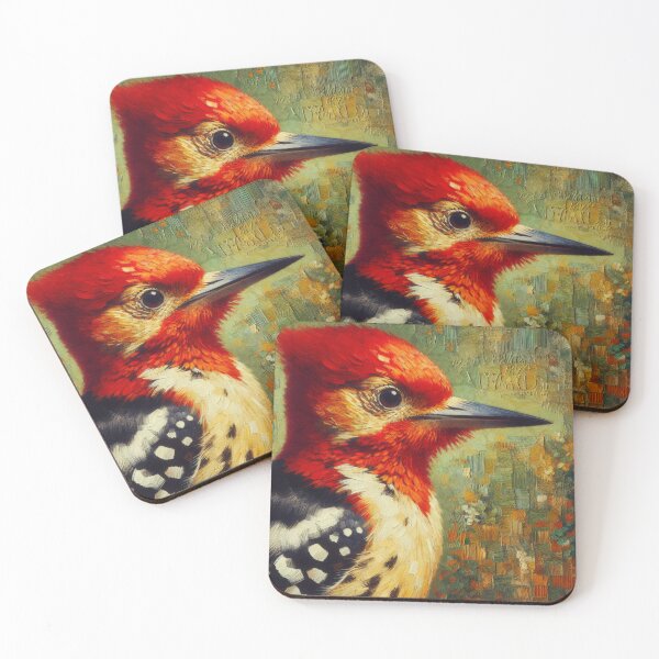 Item preview,  "Vivid Woodpecker in Abstract Nature" designed and sold by mustardseed-410.