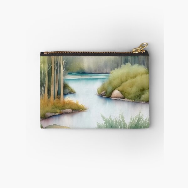 Item preview, Forest Lake in Summer Landscape Watercolor Painting | Watercolor Landscape | Watercolor Art | Watercolor Scenery designed and sold by UnhingedBird.