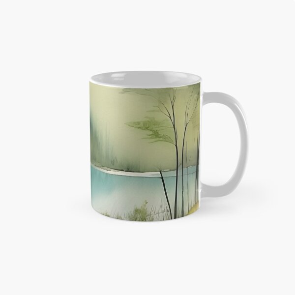 Item preview, Forest Lake in Summer Landscape Watercolor Painting | Watercolor Landscape | Watercolor Art | Watercolor Scenery designed and sold by UnhingedBird.