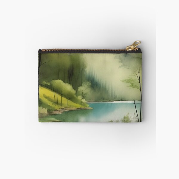 Item preview, Forest Lake in Summer Landscape Watercolor Painting | Watercolor Landscape | Watercolor Art | Watercolor Scenery designed and sold by UnhingedBird.
