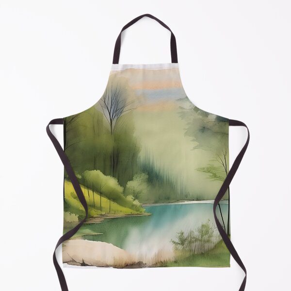 Item preview, Forest Lake in Summer Landscape Watercolor Painting | Watercolor Landscape | Watercolor Art | Watercolor Scenery designed and sold by UnhingedBird.