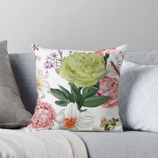 Artikelvorschau, Florales nahtloses Muster mit Pfingstrosenblüten, Rosen und Lilienblüten mit Blättern. entworfen und verkauft von MatyKotiv.