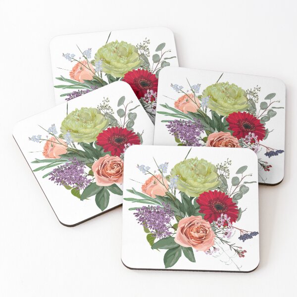 Item preview, Hand drawn illustration of a beautiful peonies and garden flowers bouquet. designed and sold by MatyKotiv.
