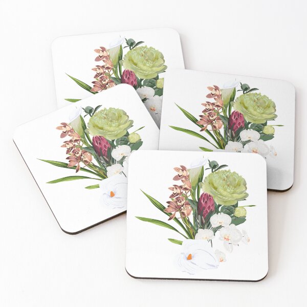 Item preview, Hand drawn illustration of a beautiful peonies and tropical, garden flowers bouquet. designed and sold by MatyKotiv.