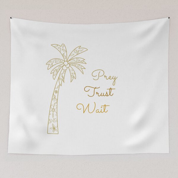 Item preview, Pray Trust Wait - Minimalist Islamic Palm Tree Design designed and sold by RaiyaTees.