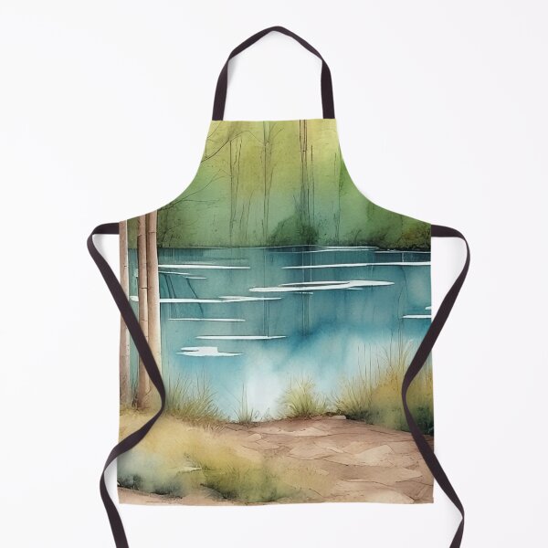 Item preview, Forest Lake in Summer Landscape Watercolor Painting | Watercolor Landscape | Watercolor Art | Watercolor Scenery designed and sold by UnhingedBird.