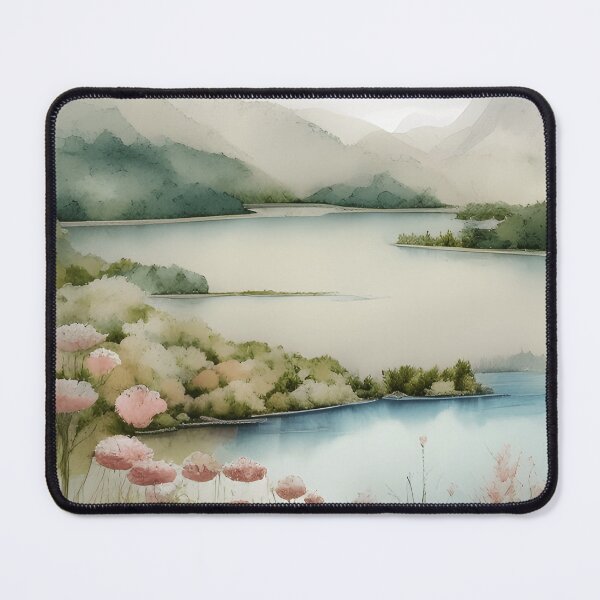 Item preview, Forest Lake in Spring Landscape Watercolor Painting | Watercolor Landscape | Watercolor Art | Watercolor Scenery designed and sold by UnhingedBird.