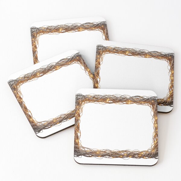 Item preview, Rectangular Metallic Wire Frame with Warm LED Lights on Black designed and sold by Creative88Art.