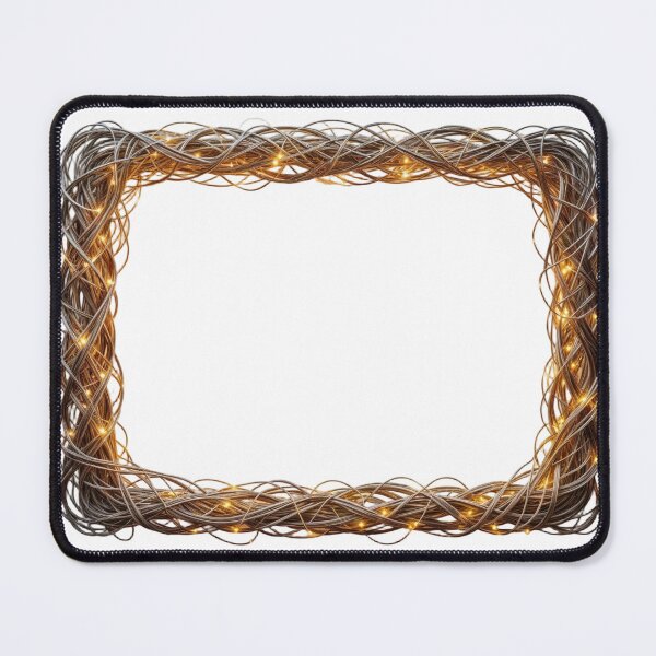 Item preview, Rectangular Metallic Wire Frame with Warm LED Lights on Black designed and sold by Creative88Art.