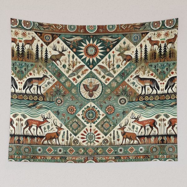 Item preview, Kickapoo Tribe: A Seamless Tiling Pattern of Nature and Spirit designed and sold by Meta2Physical.