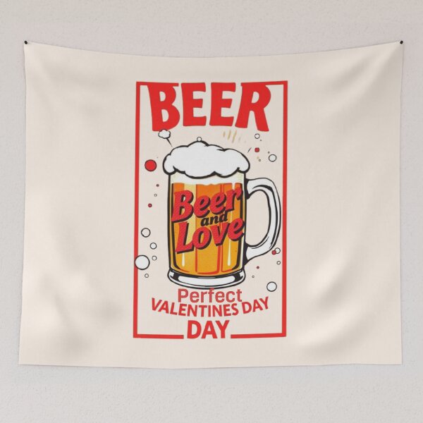 Item preview, "Beer + Love = Perfect Valentine's Day" designed and sold by Creative128.