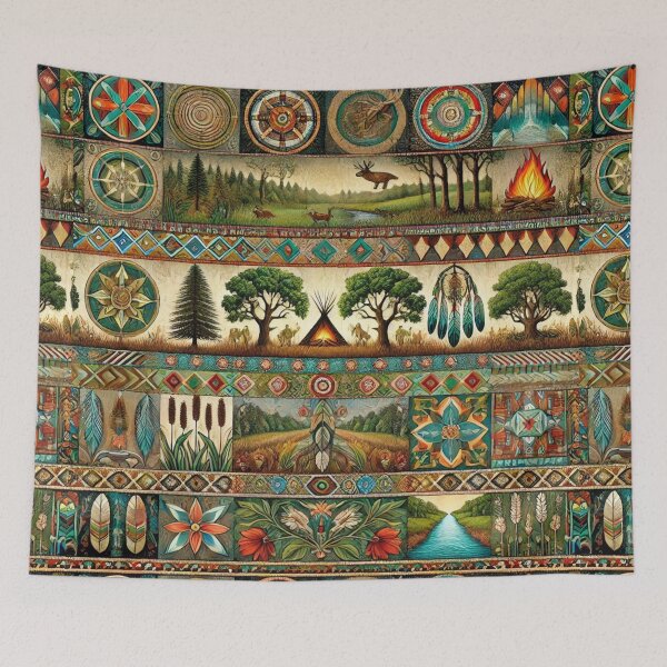 Item preview, Potawatomi Heritage: A Seamless Tiling Pattern of Nature and Spirit designed and sold by Meta2Physical.