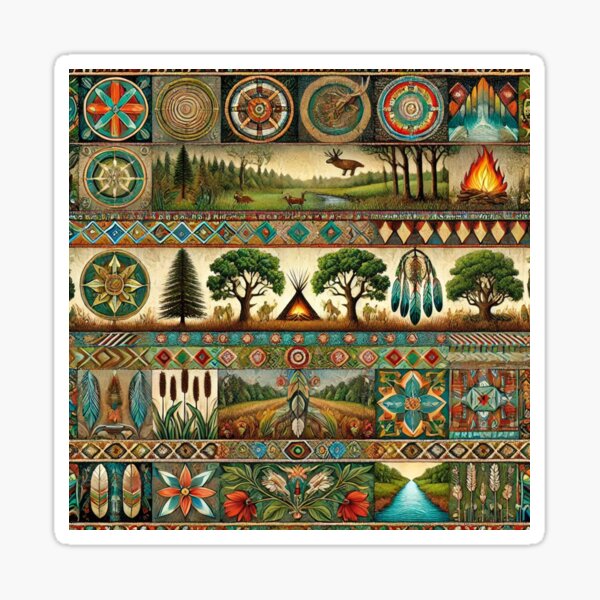 Item preview, Potawatomi Heritage: A Seamless Tiling Pattern of Nature and Spirit designed and sold by Meta2Physical.