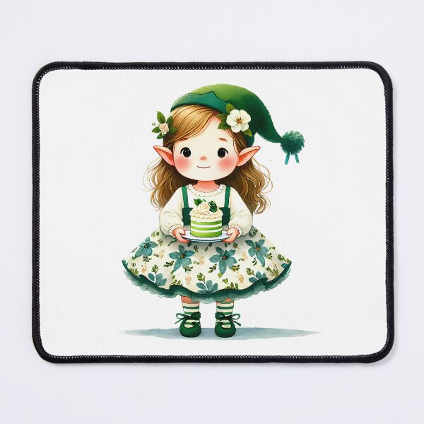Item preview, A0647 Adorable Elf with Cake Watercolor Clipart: Whimsical Designs for Birthdays, Invitations, Crafts, and Holiday Branding designed and sold by angieart68.