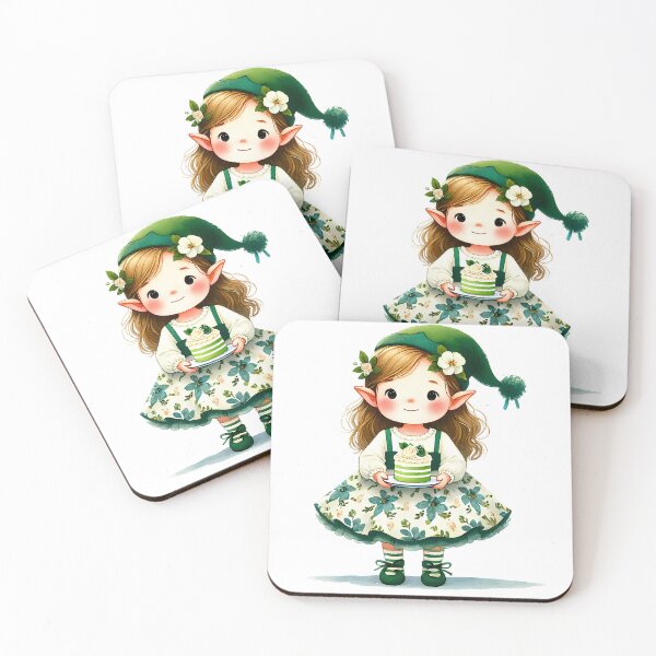 Item preview, A0647 Adorable Elf with Cake Watercolor Clipart: Whimsical Designs for Birthdays, Invitations, Crafts, and Holiday Branding designed and sold by angieart68.