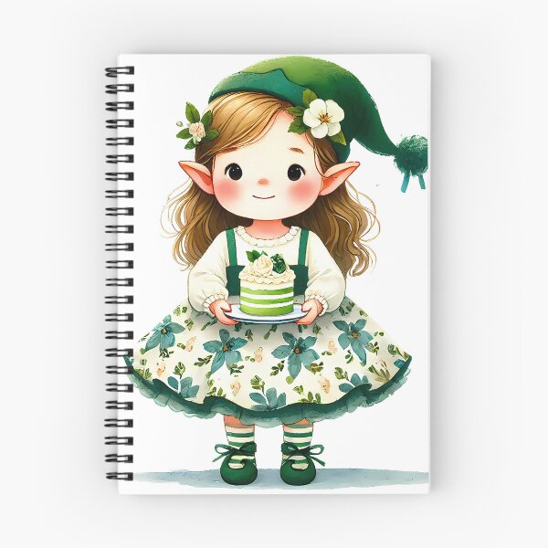 Item preview, A0647 Adorable Elf with Cake Watercolor Clipart: Whimsical Designs for Birthdays, Invitations, Crafts, and Holiday Branding designed and sold by angieart68.