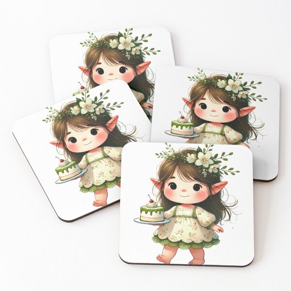 Item preview, A0647 Adorable Elf with Cake Watercolor Clipart - Whimsical Elf Illustrations for Birthdays, Holidays, Crafting, and DIY Projects designed and sold by angieart68.