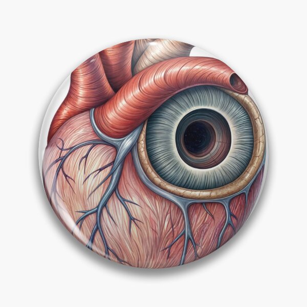 Item preview, Surreal Artwork of Anatomical Heart with Embedded Realistic Eye designed and sold by Creative88Art.