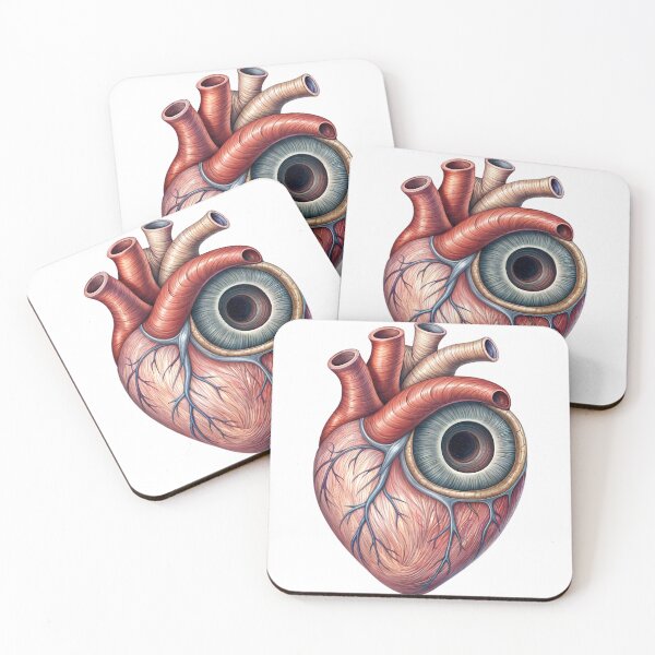 Item preview, Surreal Artwork of Anatomical Heart with Embedded Realistic Eye designed and sold by Creative88Art.