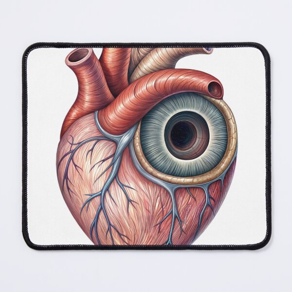 Item preview, Surreal Artwork of Anatomical Heart with Embedded Realistic Eye designed and sold by Creative88Art.