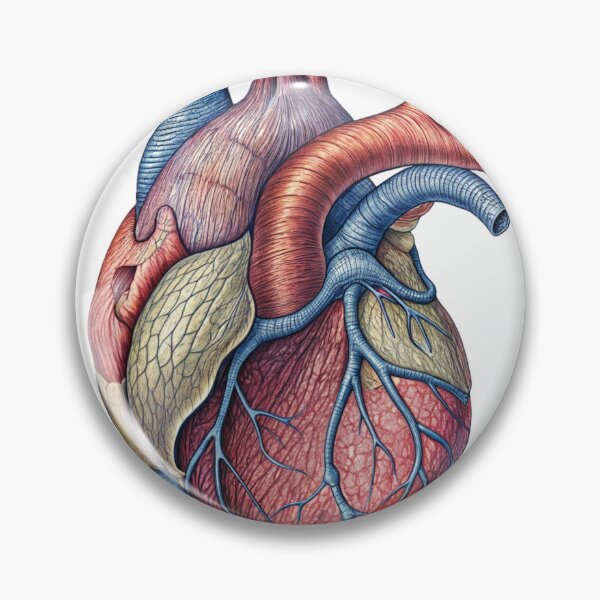 Item preview, Anatomically Accurate Illustration of a Human Heart on Black Background designed and sold by Creative88Art.