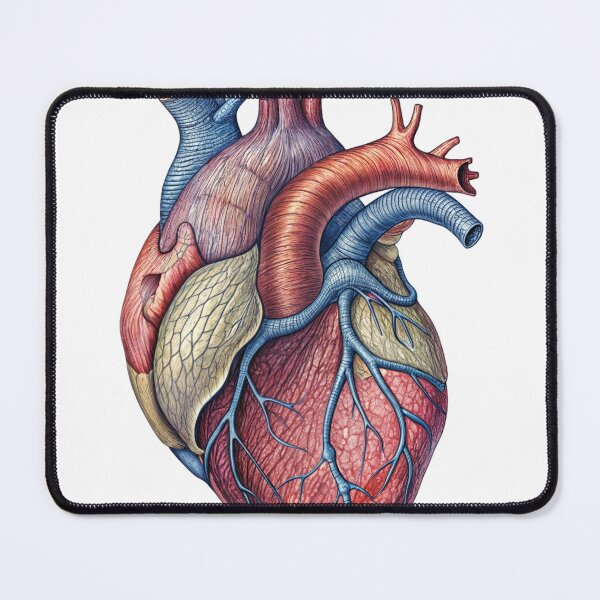 Item preview, Anatomically Accurate Illustration of a Human Heart on Black Background designed and sold by Creative88Art.