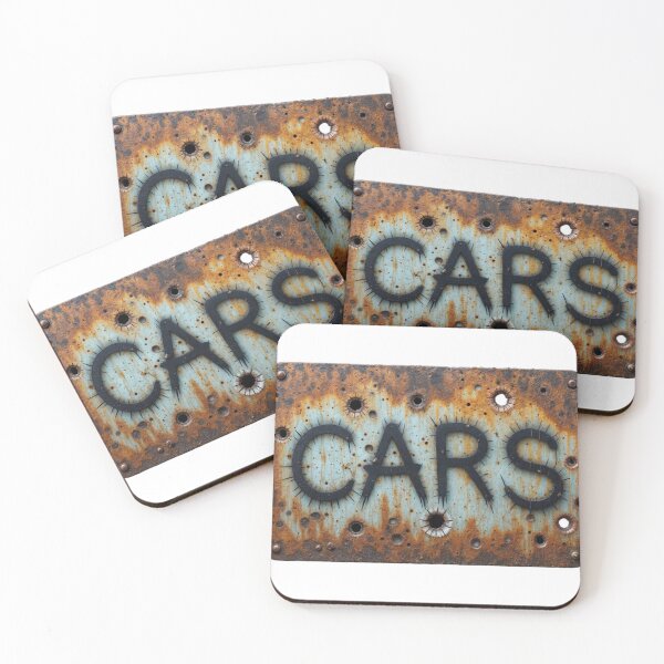 Item preview, Rusty Metal Sign with Bold 'CARS' Text and Bullet Holes designed and sold by Creative88Art.