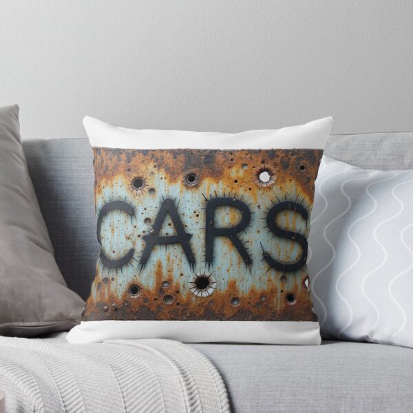 Item preview, Rusty Metal Sign with Bold 'CARS' Text and Bullet Holes designed and sold by Creative88Art.