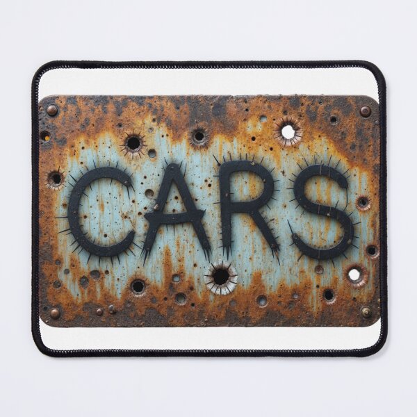 Item preview, Rusty Metal Sign with Bold 'CARS' Text and Bullet Holes designed and sold by Creative88Art.