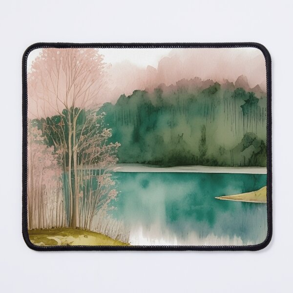 Item preview, Forest Lake in Spring Landscape Watercolor Painting | Watercolor Landscape | Watercolor Art | Watercolor Scenery designed and sold by UnhingedBird.