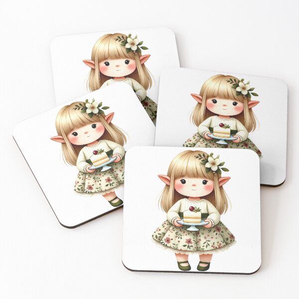 Item preview, A0647 Adorable Elf with Cake Watercolor Clipart: Whimsical Designs for Birthdays, Invitations, Crafts, and Holiday Branding designed and sold by angieart68.