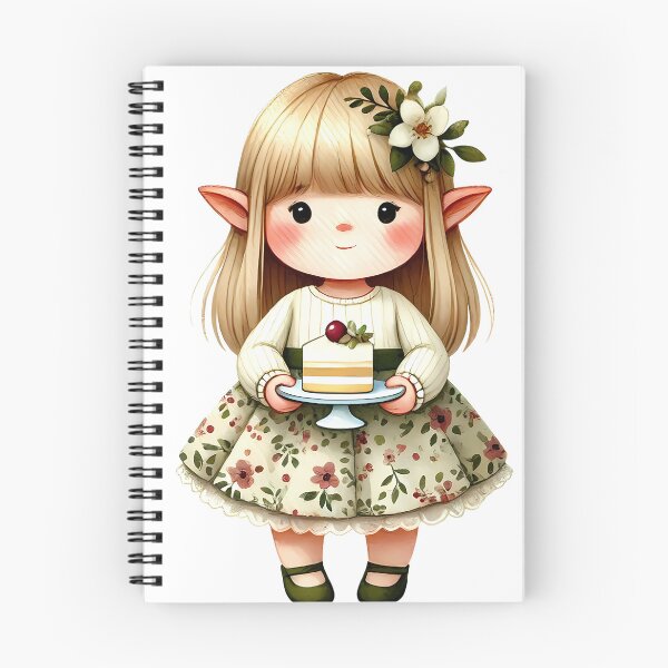 Item preview, A0647 Adorable Elf with Cake Watercolor Clipart: Whimsical Designs for Birthdays, Invitations, Crafts, and Holiday Branding designed and sold by angieart68.