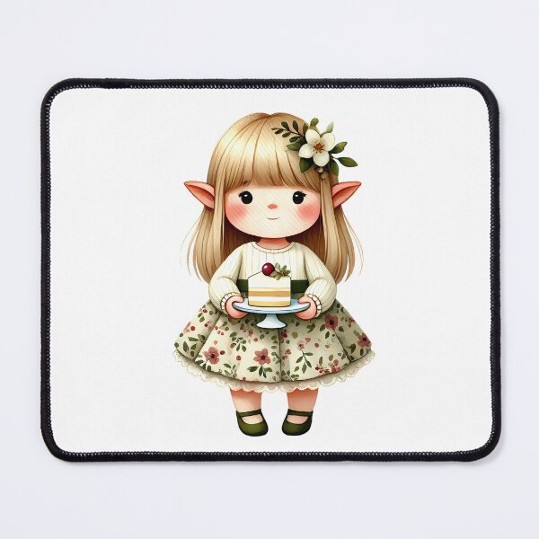 Item preview, A0647 Adorable Elf with Cake Watercolor Clipart: Whimsical Designs for Birthdays, Invitations, Crafts, and Holiday Branding designed and sold by angieart68.