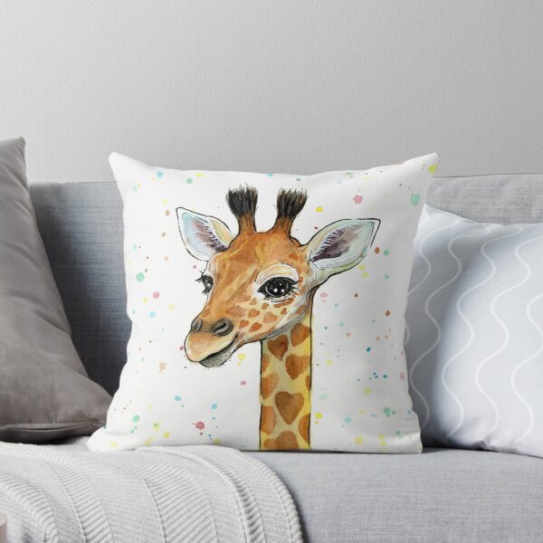 Artikel-Vorschau von Baby Giraffe mit Herzen Aquarell Tier, designt und verkauft von Olga Shvartsur.