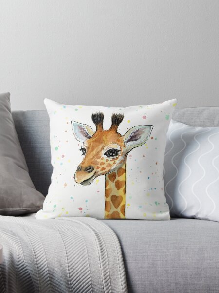 Artikel-Vorschau von Baby Giraffe mit Herzen Aquarell Tier, designt und verkauft von Olga Shvartsur.