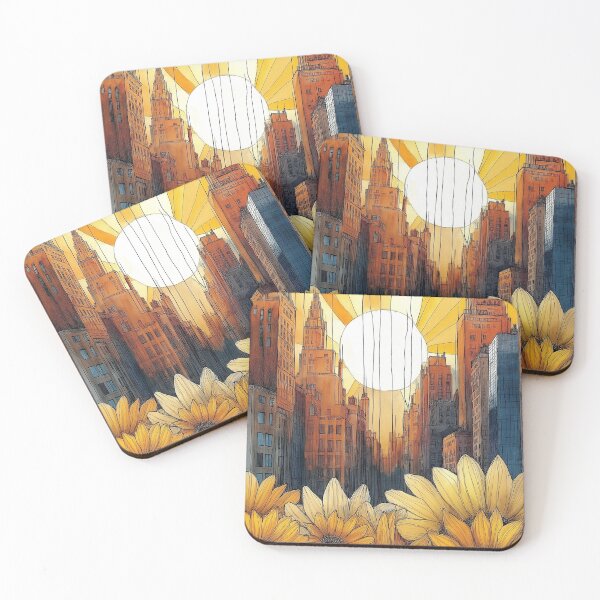 Item preview, Sunflower City. Urban illustration with flowers. designed and sold by Shoot-The-Moon.