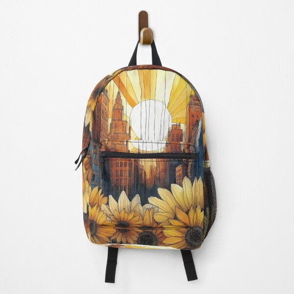 Item preview, Sunflower City. Urban illustration with flowers. designed and sold by Shoot-The-Moon.