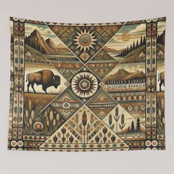 Item preview, Shoshone-Bannock Tribes: A Seamless Pattern of Plains and Deserts designed and sold by Meta2Physical.