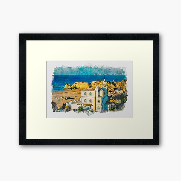 Praia Da Rocha 3 Algarve Portugal Framed Art Print