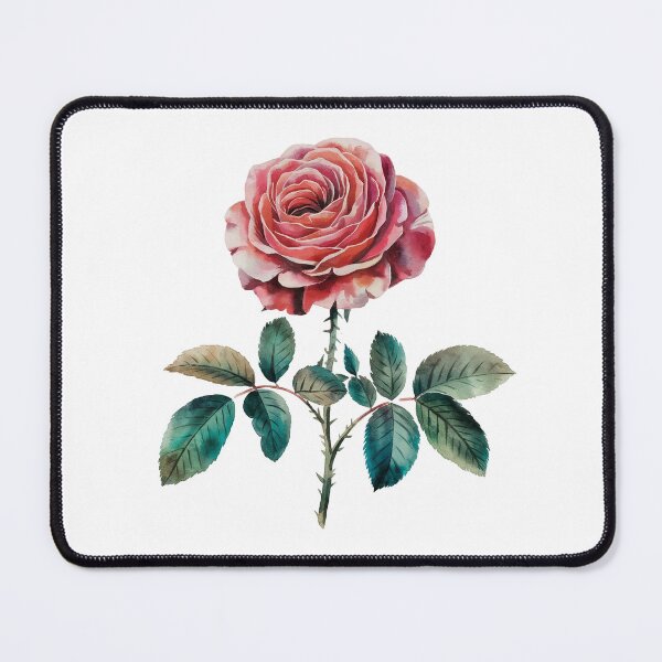 Item preview, Elegant Red Rose flower designed and sold by AntiqueWhiteArt.