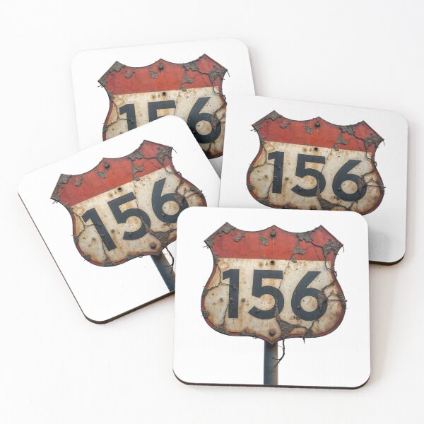 Item preview, Weathered Road Sign with Number 156 on Black Background designed and sold by Creative88Art.