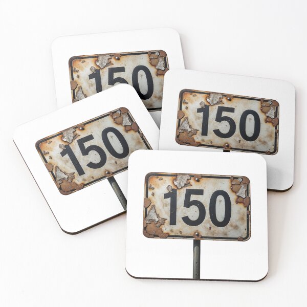 Item preview, Weathered Metal Sign with Number 150 on White Background designed and sold by Creative88Art.