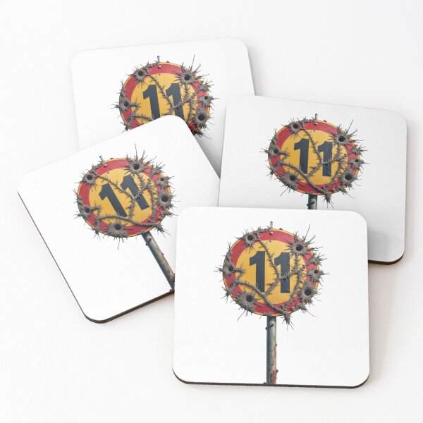 Item preview, Damaged Circular Road Sign with Number 11 and Bullet Holes designed and sold by Creative88Art.