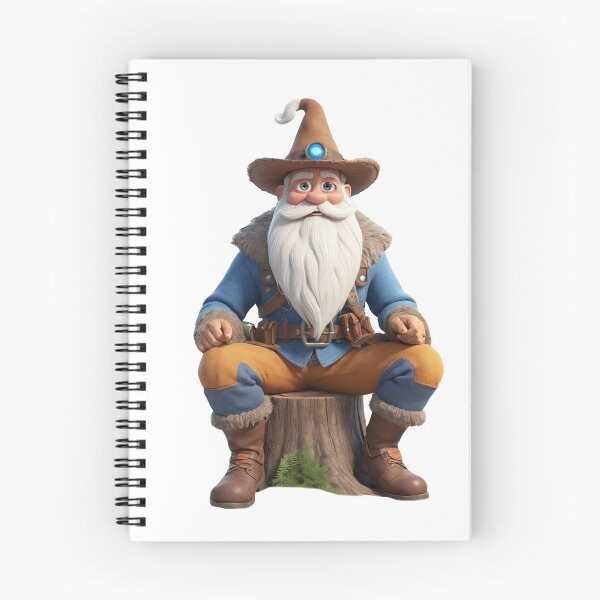 Item preview, Cute Wizard on a Stump - Cartoon Illustration designed and sold by CuteopiaGallery.